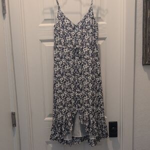 Floral Black and White Women's Dress